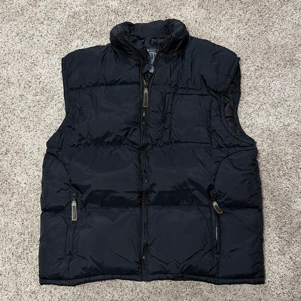 Brooklyn Xpress Black Puffer Vest XXXL Men’s Quilted Full Zip Feather Insulated